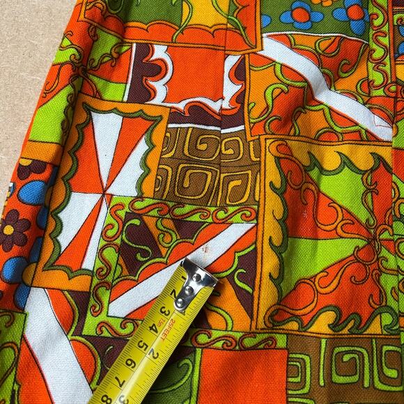 VIntage 60's Orange Patterned Square Women's Dress XS/S Made In Mexico - Picture 7 of 8
